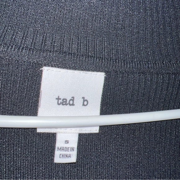 tad b Women’s Shawl Collar Button Snap Cardigan Sweater With Belt Black Sz Small - Picture 3 of 8